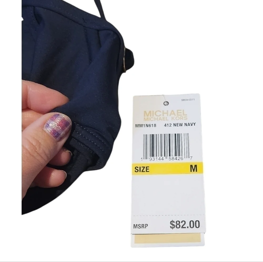 Michael Kors NWT $82 Underwire Bikini Top Navy Blue, Medium & Large Available - Picture 12 of 14